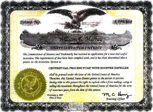 patent_certificate_5599164_centrifugal_pump_booster_impeller_united_states_USA_1997_m_c_henry